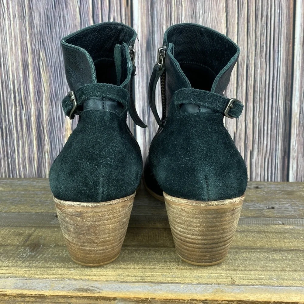 Matisse Lorenzo Black Leather Ankle Boots With Side Zipper- Size 8.5